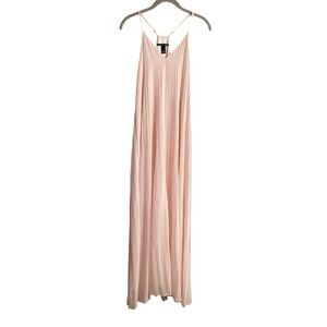 Victoria’s Secret Blush Maxi Pleated Slip Dress Small Flowy Fairycore
